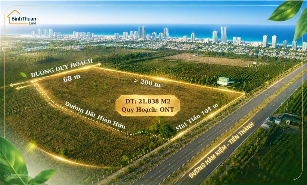 Siêu phẩm đất ont, view biển, mặt tiền hàm kiệm, tiến thành