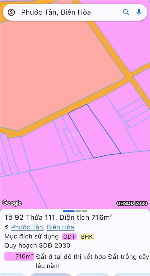 Bán 500m2 sổ riêng thổ cư phước tân biên hoà, giá cực tốt