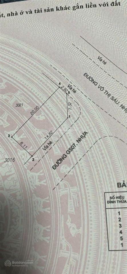 Bán lô góc 2mt cực đẹp đường võ thị sáu + đường gs khu big c go dĩ an  dt 150m, ngang 8m