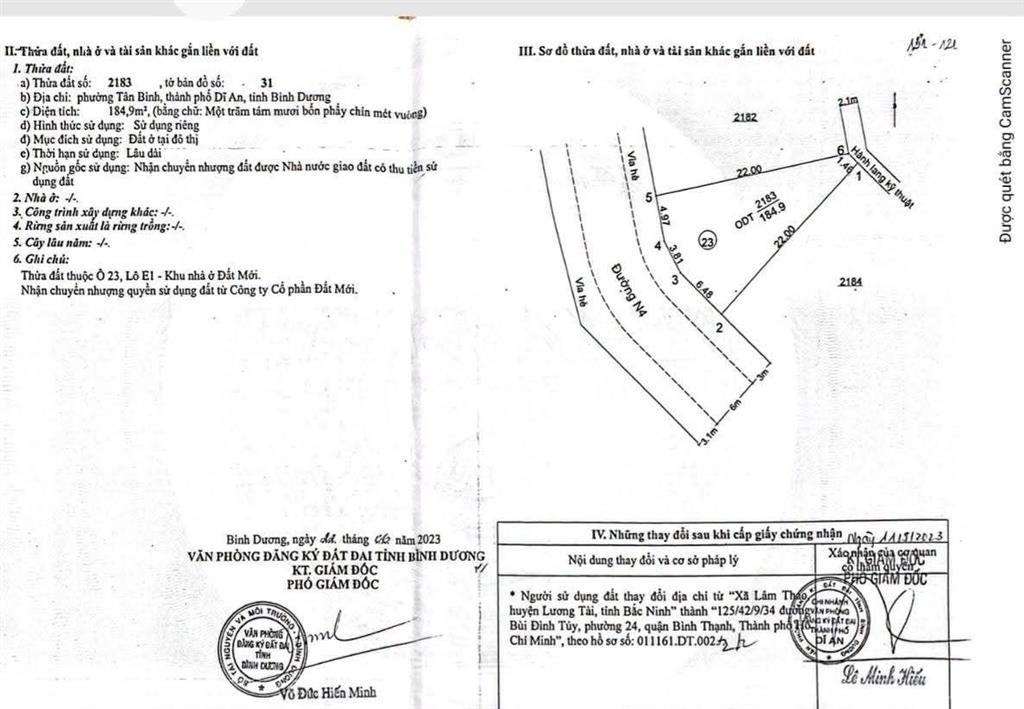 Chỉ 2,8 tỷ chốt  đất 185m
lô đất khu dân cư đại quang, ngay ngã tư chiêu liêu, dĩ an