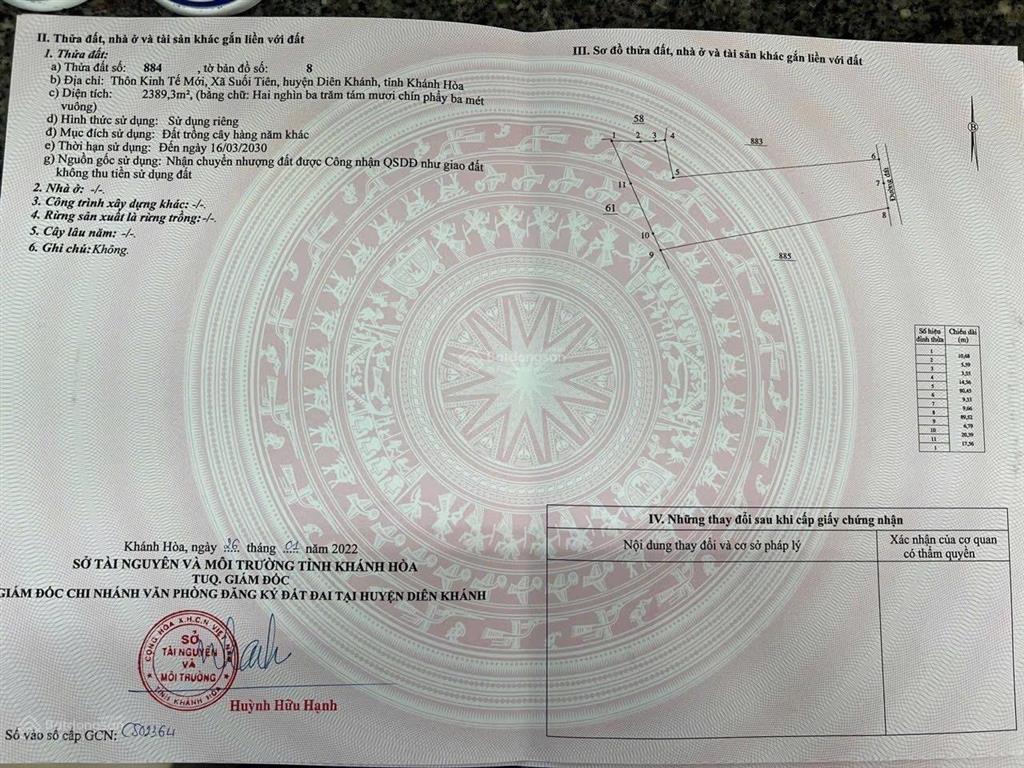 Chính chủ cần bán lô đất suối tiên gần đường hl 39 giá chỉ 2 tỷ 350