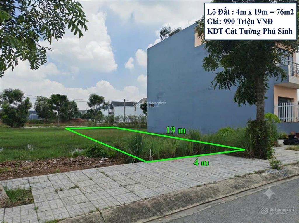 Siêu phẩm giá rẻ  lô đất 76m kđt cát tường phú sinh chỉ 990 triệu!