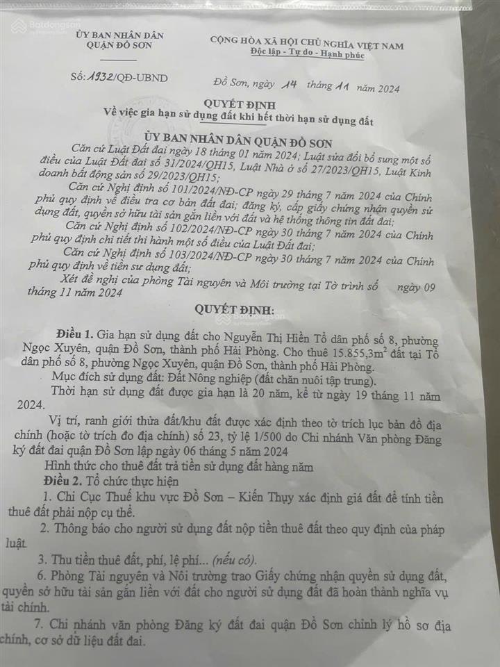 Bán mảnh đất 16.000m đất trang trại nuôi trồng gần cây xăng quán ngọc đồ sơn 1,5 triệu/m