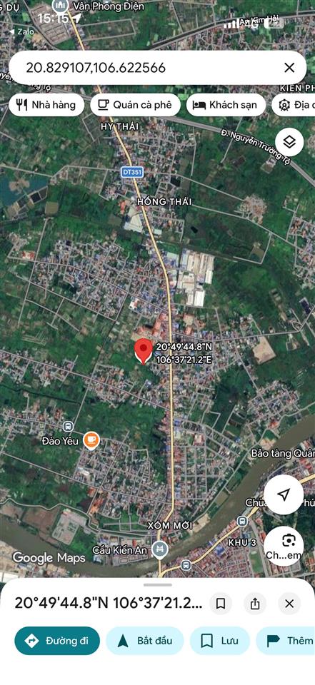 Bán 3000m đất 03 không quy hoạch đường phan đăng lưu hồng thái an dương hải phòng 2,3 triệu/m