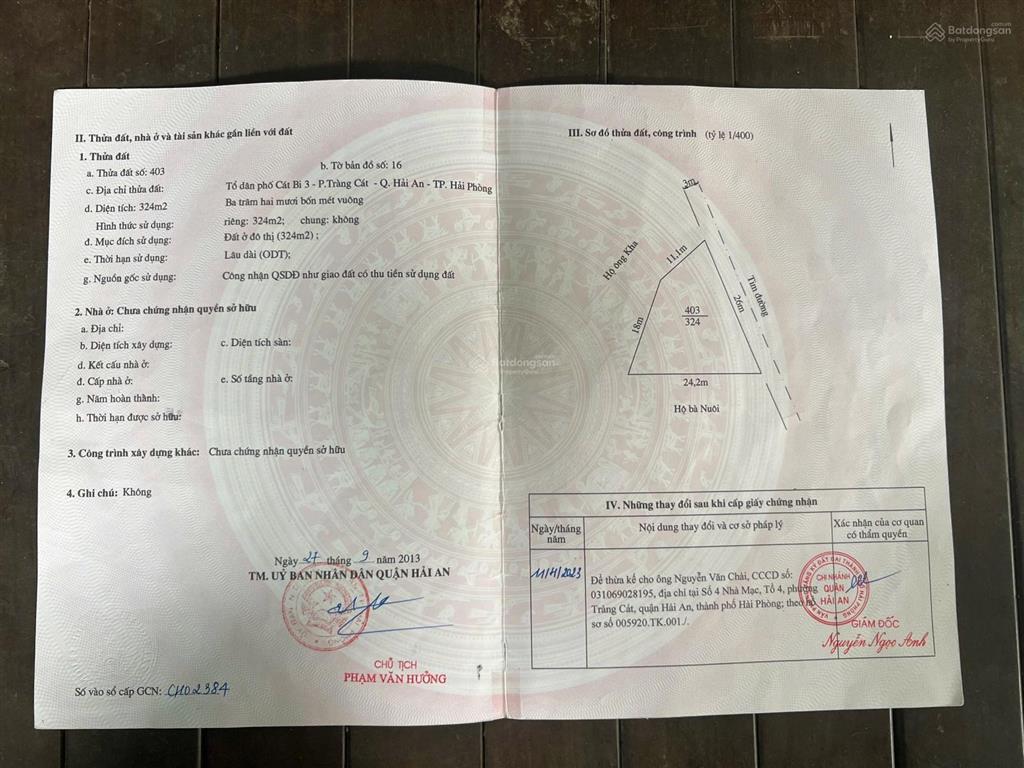 Bán đất chia lô mặt đường nhà mạc tràng cát hải an