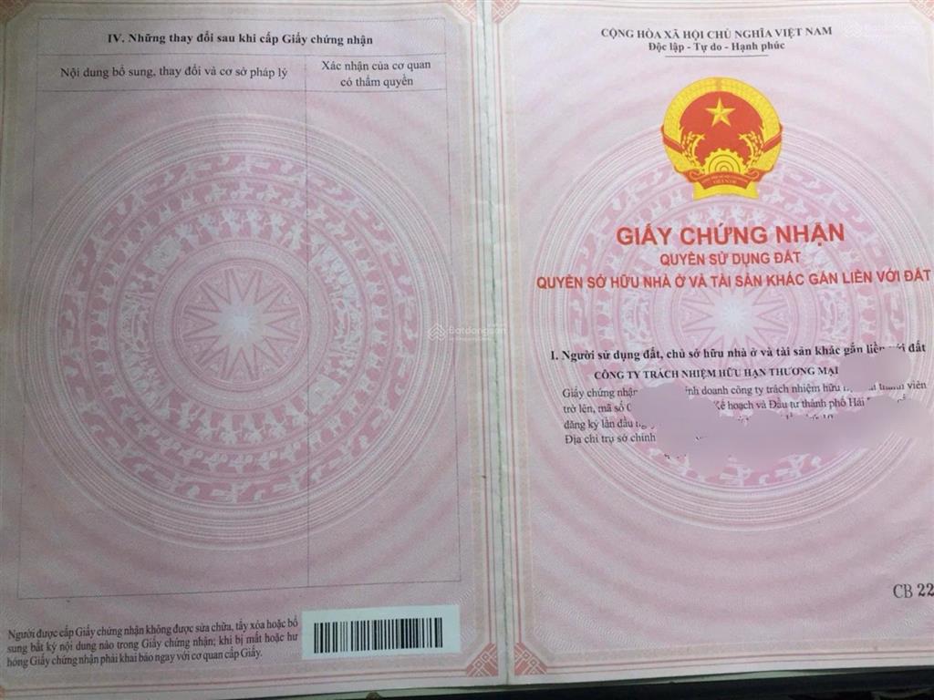 Bán 20.000m2 đất hải thành dương kinh mặt đường phạm văn đồng 60 tỷ