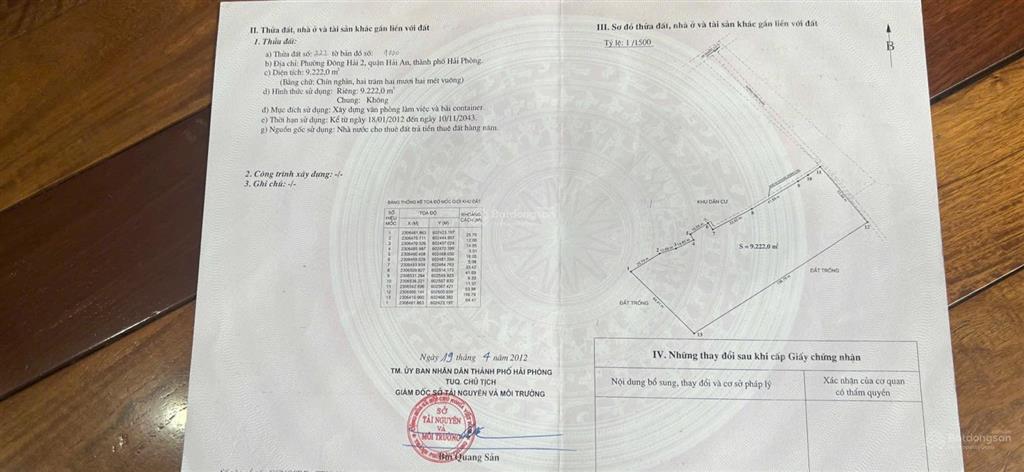 Bán bãi container 20.000m2 mặt đường chùa vẽ hải phòng 170 tỷ