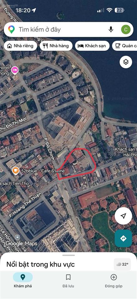 Bán 4400m đất tmdv xây khách sạn, căn hộ cao cấp, noxh mặt đường hoàng thế thiện hải phòng