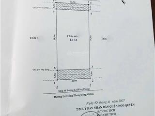 Bán đất mặt đường lê hồng phong quận ngô quyền hải phòng 1100m