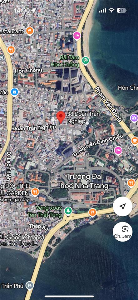 Mặt tiền đoàn trần nghiệp, nhà 3 tầng (108m2 ngang 4,6) cách biển hòn chồng 400m, giá 13,8 tỷ