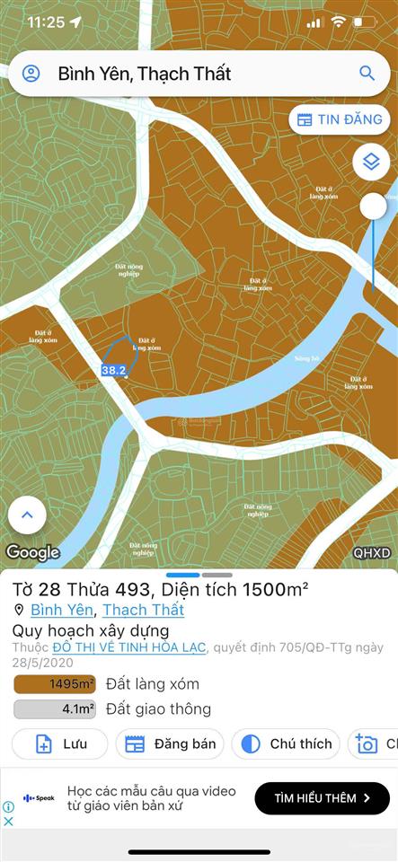 Cần tiền bán gấp lô đất 192.2m2 rẻ nhất tại hòa lạc