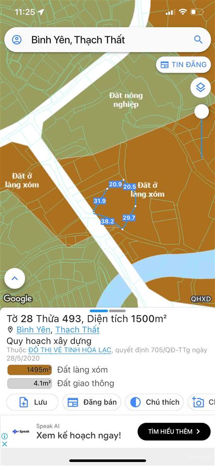 Cần tiền bán gấp lô đất 192.2m2 rẻ nhất tại hòa lạc