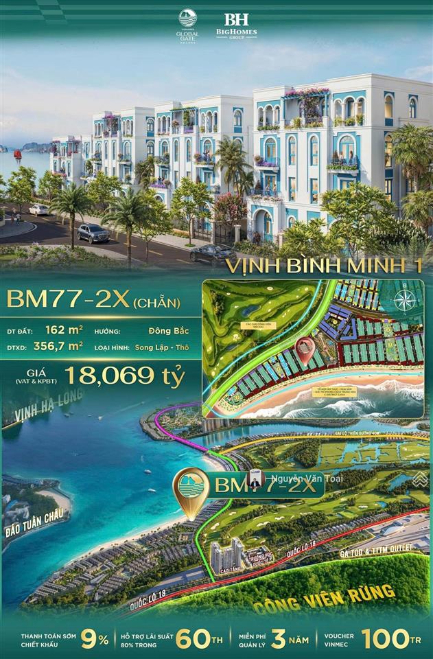 Bán song lập 162m bình minh 7728 tại vinhomes global gate hạ long xanh