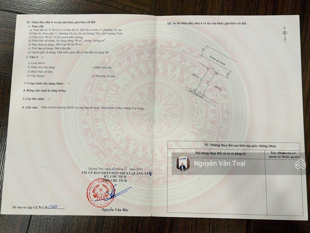 Bán 90m khu 11 hà an quy hoạch dân cư sát vinhomes hạ long xanh