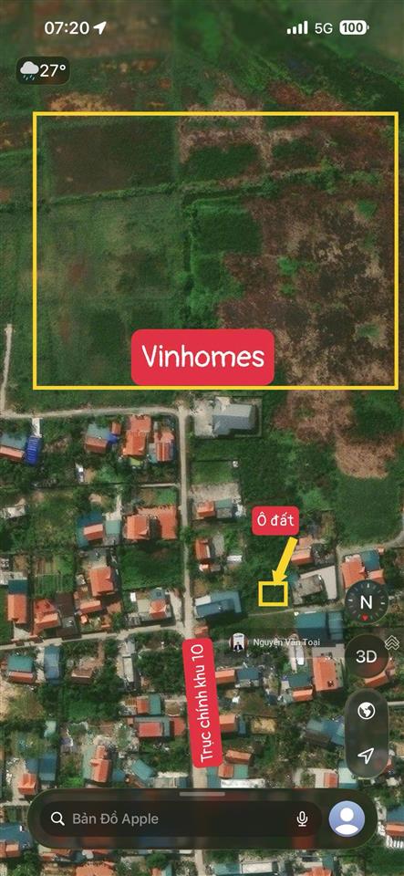 Bán ô đất 100m2 khu phố 10 hà an, quảng ninh cách vinhomes 300m vị trí 2 trục đường chính