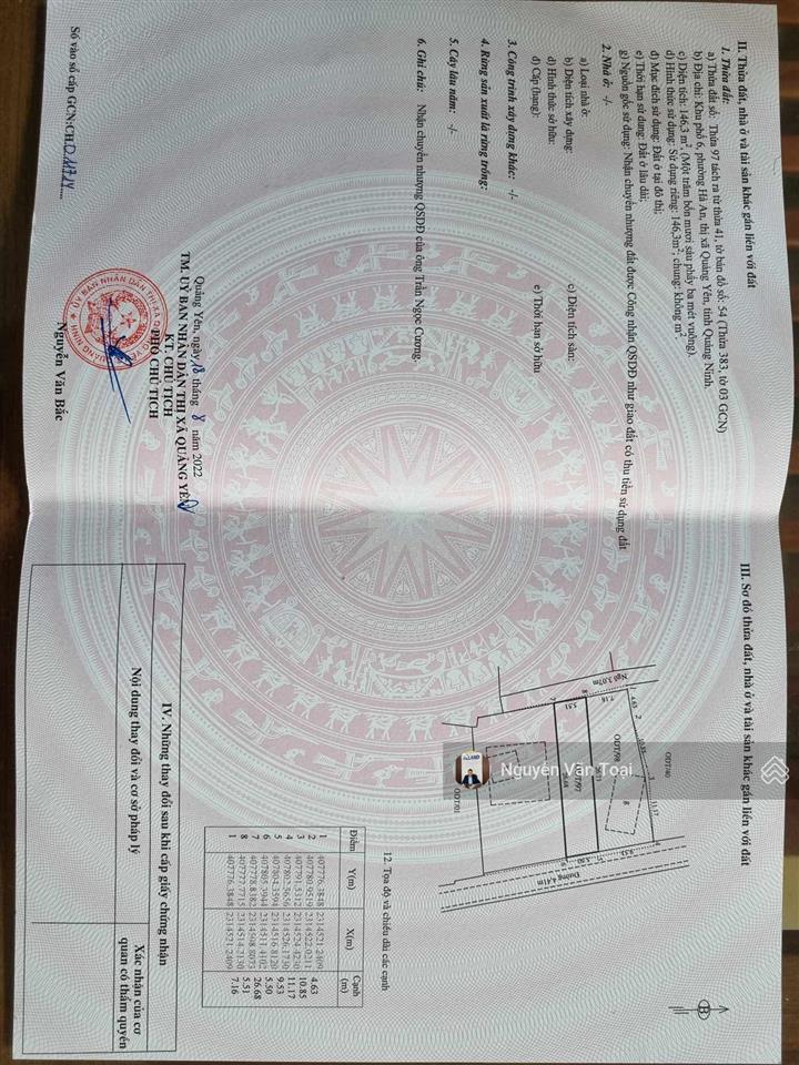 Bán đất trục chính thông vin khu phố 6 hà an quảng yên