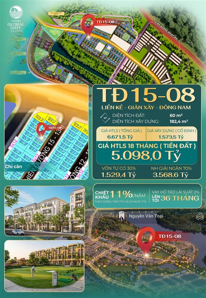 Liền kề vinhomes hạ long xanh thiên đường 60m2