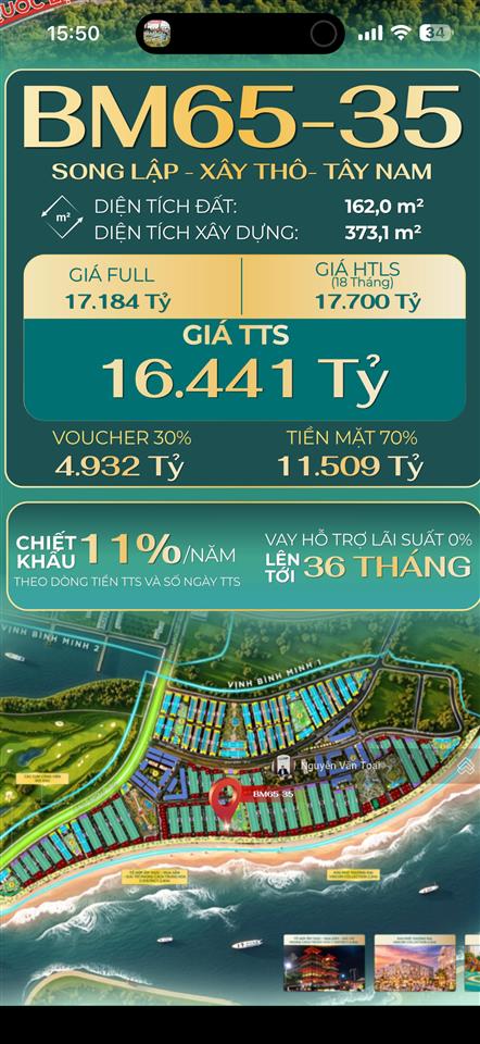 Biệt thự song lập 162m2 diện tích xây 373,1m2 tại vịnh bình minh hạ long xanh