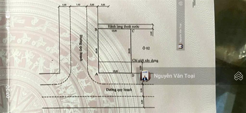 Lô góc 2 mặt tiền khu quy hoạch dân cư cành trẽ hoàng tân