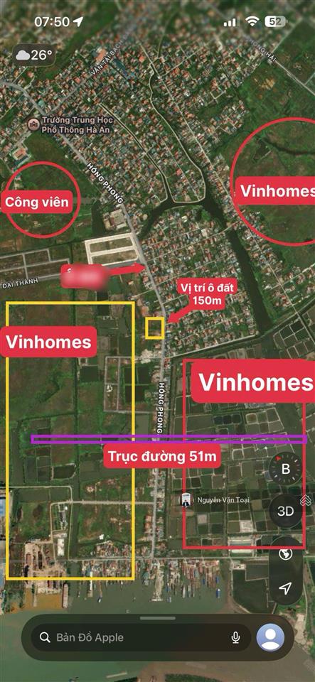 Bán quy hoạch 150m2 khu 12 hà an gần vinhomes vài trăm mét