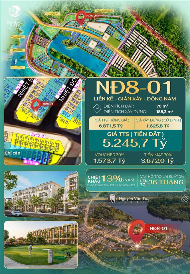 Nhiệt đới vinhomes hạ long xanh nd8  01 áp góc diện tích 70m2