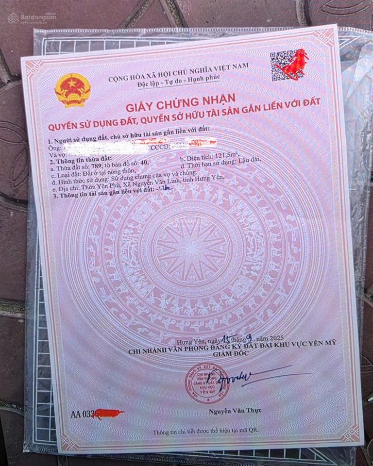 Bán đất giãn dân giai phạm 122m2, mặt đường dt381, sát kcn phố nối a, quá đẹp kd dòng tiền đợi x3