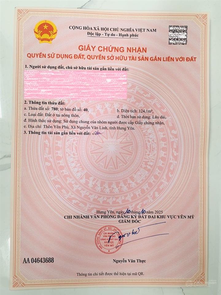 124m2 đất đấu giá giai phạm, mặt đường tl381, cạnh kcn phố nối a, quá đẹp kd dòng tiền và chờ x2