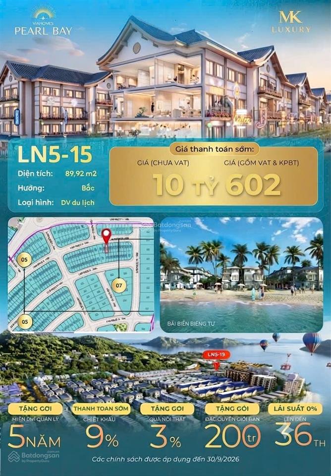 Căn liền kề dvdl giá tốt vinhomes pearl bay gần ga cáp treo vinpear