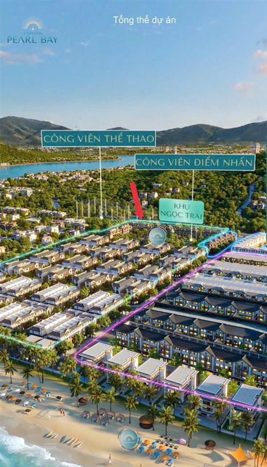 Mặt tiền trần phú vinhomes pearl bay đối diện sân golf, sau lưng hồ bơi & công viên điểm nhấn
