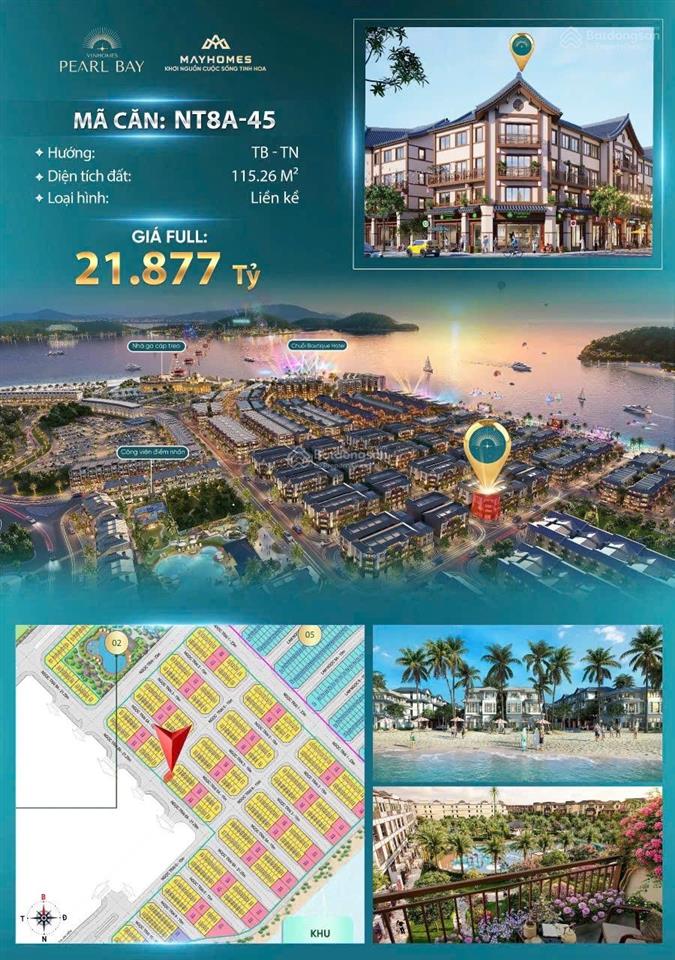 Liền kề góc phân khu ngọc trai vinhomes pearl bay gần hồ bơi, công viên, bãi tắm vin