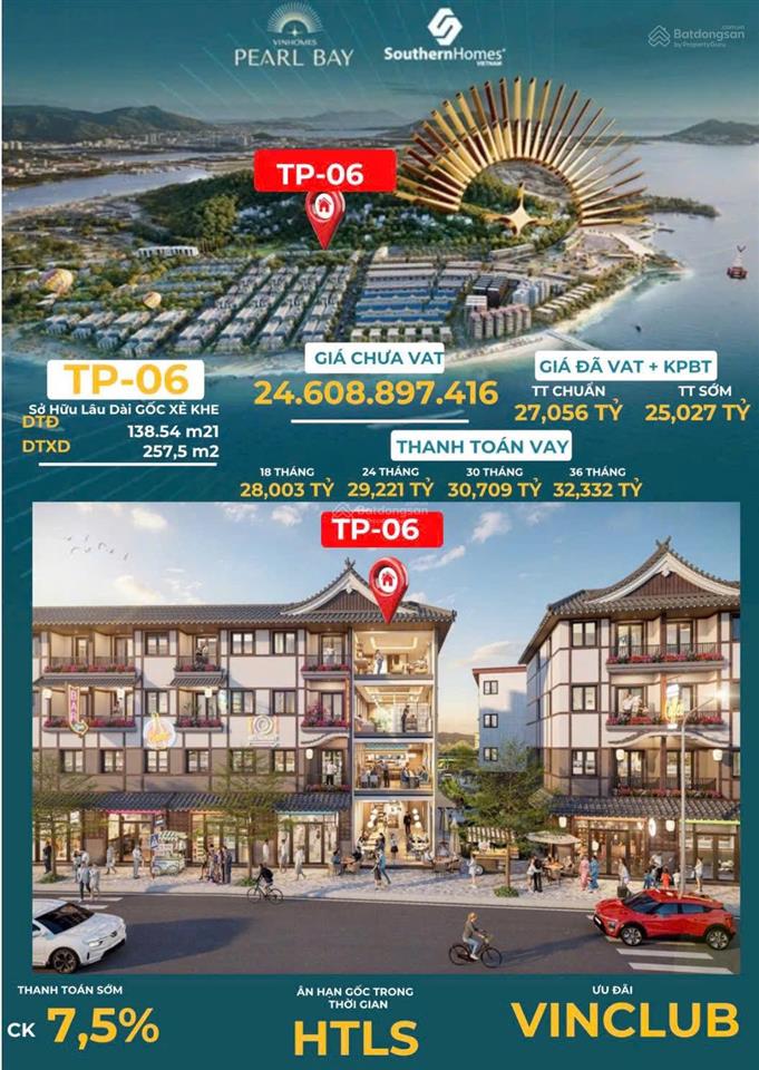 Mặt tiền trần phú vinhomes pearl bay  mặt tiền sau công viên & hồ bơi