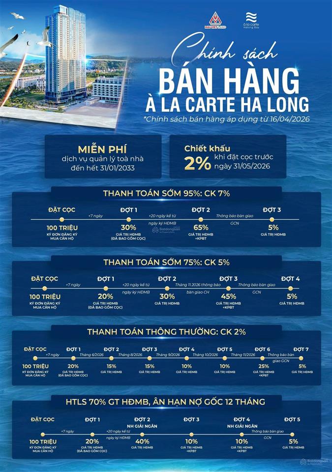 Bán căn hộ 75m2 tại a la carte hạ long bay, 70 triệu / m2, uy tín hot!