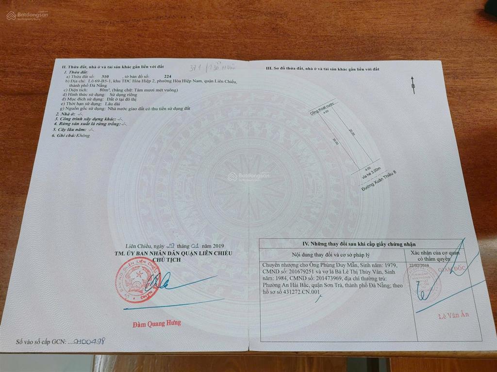 [ rẻ nhất ] chỉ 4t1 đất biển đường 5.5m xuân thiều 8 | kết nối làng vân  cảng liên chiểu.