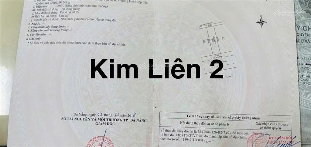 Đầu tư 100m  đất mt kim liên 2 | gần cảng liên chiểu  vinhomes hải vân bay