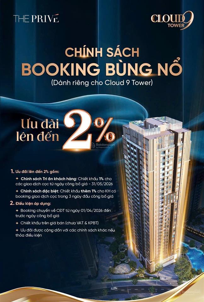Mở bán tháp đẹp nhất the prive, tt 10% ký hđmb, chiết khấu 2% cho kh booking sớm, htls 30 tháng