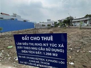 Đất cho thuê làm siêu thị, kho, bãi xe, chành xe tại đào sư tích, phước lộc