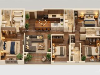 Bán căn hộ 4 ngủ  thiết kế công năng phù hợp gia đình đông người  view hồ vinhomes ocean park 2