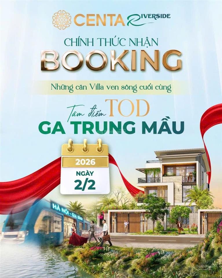 Biệt thự đơn lập ven sông  giá gốc cđt  đối diện ga trung mầu,kết nối cao tốc gia bình tây hồ