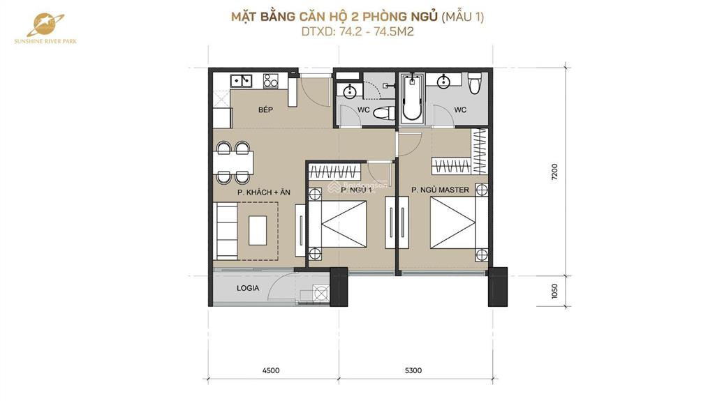 Sunshine river park căn 2n2vs với mức giá cực rẻ chỉ 11xtr/m2 bàn giao full nội thất cao cấp