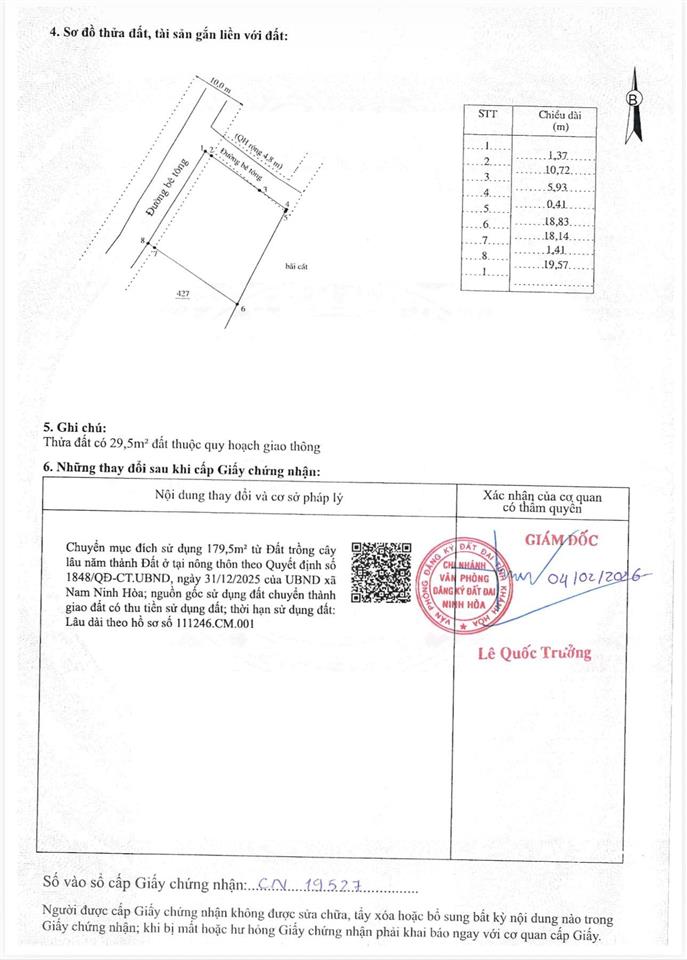 Bán lô đất mặt tiền biển cực đẹp tại xã nam ninh hoà, khánh hoà