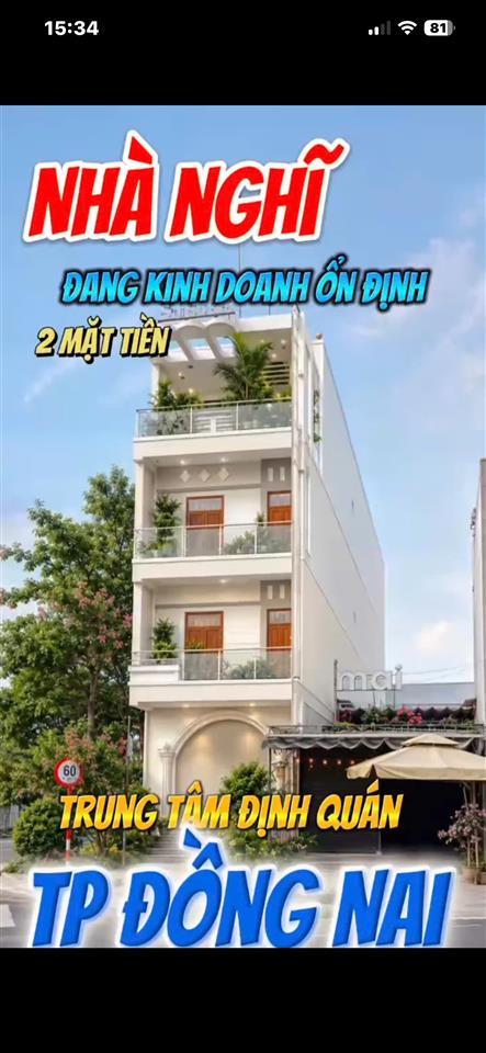*** NHÀ NGHỈ DÒNG TIỀN + ĐẤT TRUNG TÂM ĐỊNH QUÁN