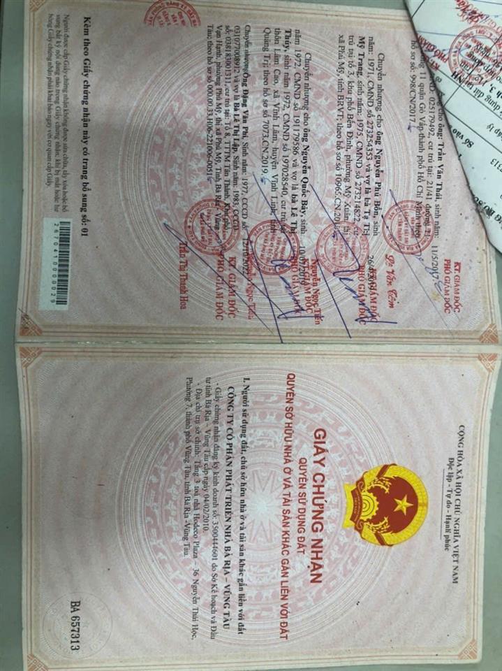 CHÍNH CHỦ CẦN BÁN 2 LÔ ĐẤT VÀNG TRUNG TÂM TP. PHÚ MỸ (BRVT)