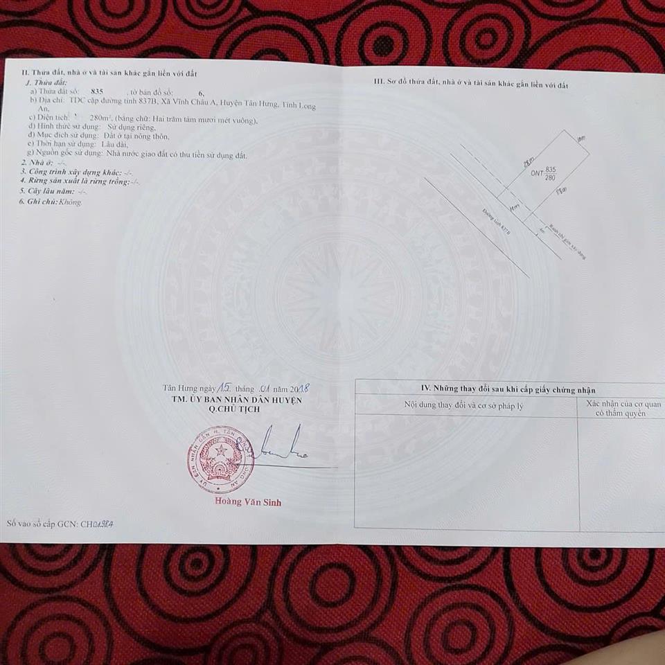 *** CƠ HỘI ĐẦU TƯ F0 - CHÍNH CHỦ BÁN GẤP 4 LÔ ĐẤT NỀN VĨNH CHÂU (TÂN HƯNG OLD)