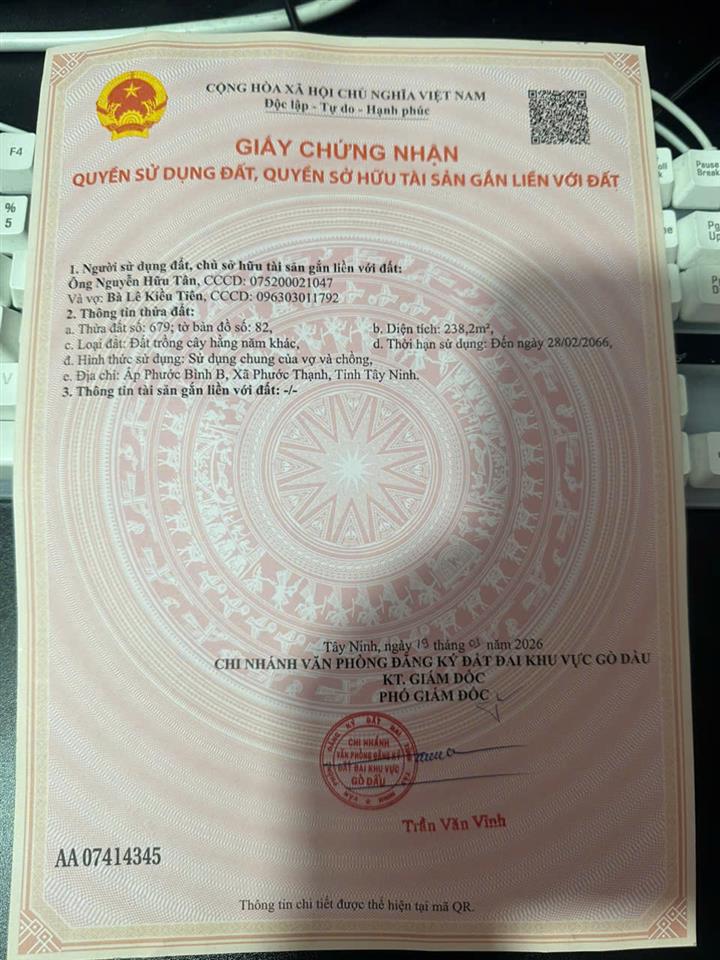 SỞ HỮU NGAY LÔ ĐẤT ĐẸP - GIÁ TỐT - Vị Trí Đắc Địa Tại : Ấp Phước Bình B - Xã Phước Thạnh