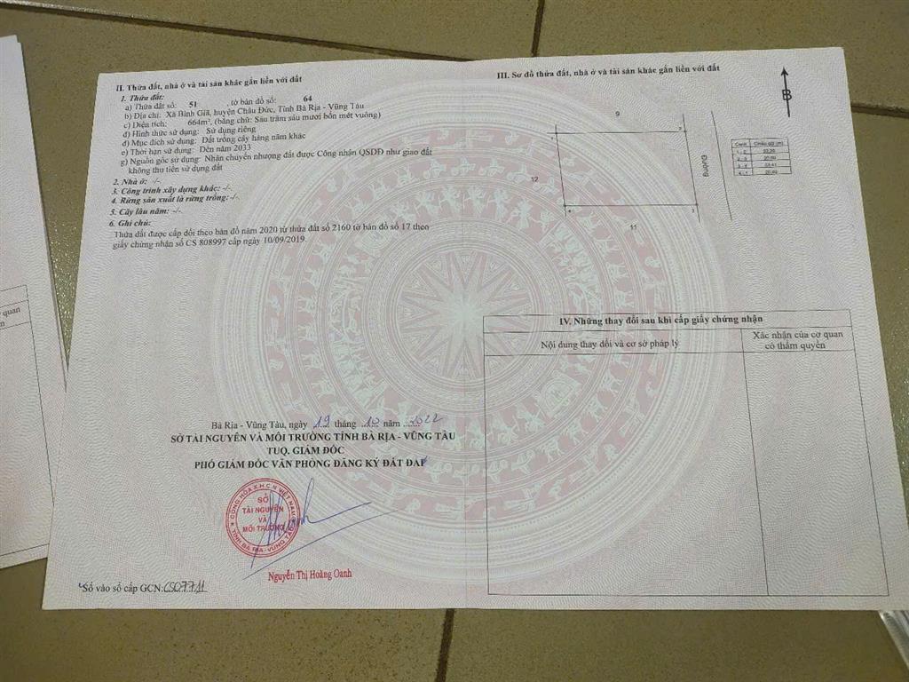* ĐẤT ĐẸP BÌNH GIÃ – CHÂU ĐỨC (KHU VỰC CŨ) nay bình giã tphcm