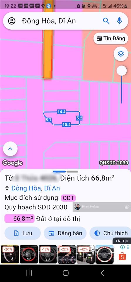 Lô góc nguyễn công hoan sẵn 4 phòng trọ, dòng tiền tốt p. đông hòa hcm dt 67m chỉ có 3tỷ850