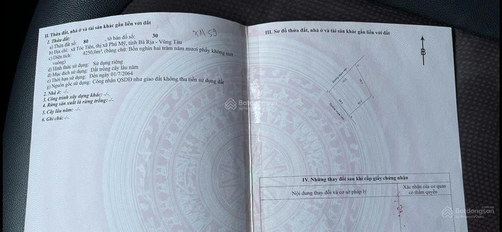 Bán đất tóc tiên, phú mỹ, bà rịa vũng tàu.  0909 501 *** anh trung