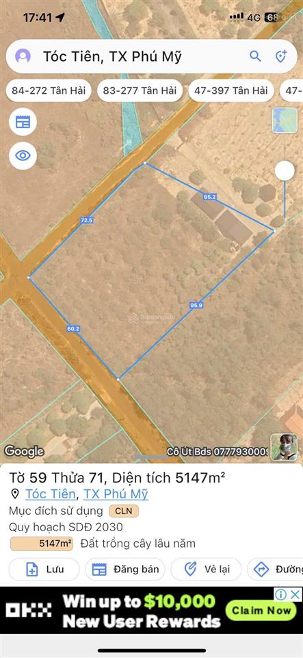 Bán đất tóc tiên, phú mỹ, bà rịa vũng tàu.  0909 501 *** anh trung