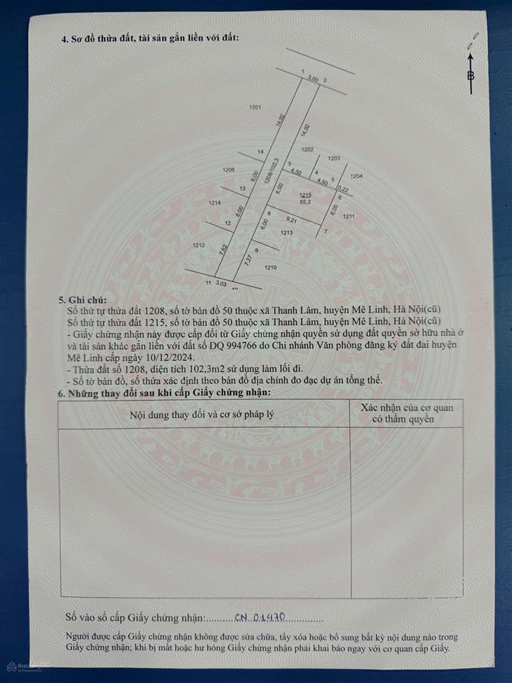Bán lô đất trung tâm thanh lâm mê linh nay là quang minh giá 3,5 tỷ.  0961 863 ***