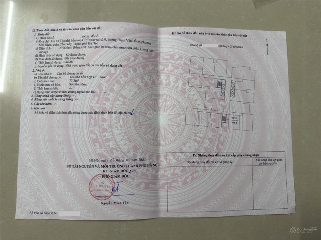 Chính chủ bán căn hộ 2pn the nine  77,3m2  giá 9,5 tỷ  09 phạm văn đồng